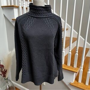 Aventura Blue Gray Women’s Large Sweater Turtleneck Thick Soft Loose Fit